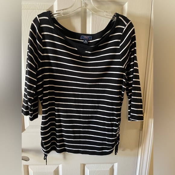 Chaps black & white stripe top with side lacing XL - Picture 1 of 2